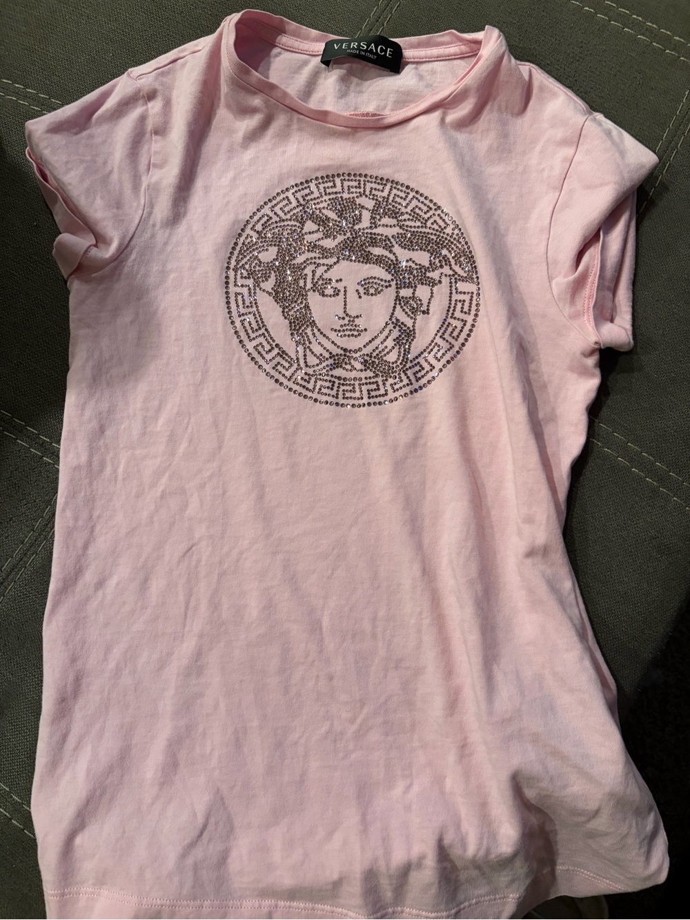 Versace Light Pink Logo Tee with Nordstrom Tag
